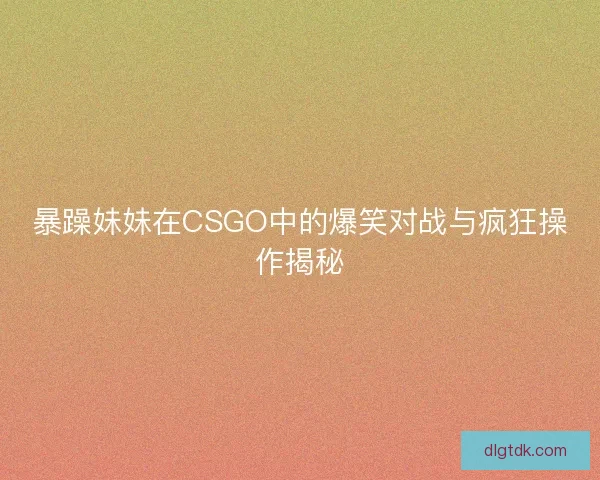 暴躁妹妹在CSGO中的爆笑对战与疯狂操作揭秘